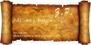 Zádori Petra névjegykártya